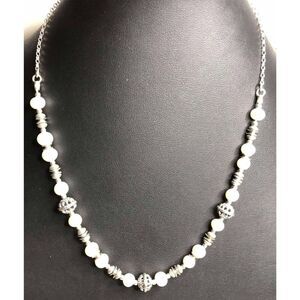 2019 Or Paz Israel PZ Sterling Silver 925 Pear beaded Necklace  18" 17.3 grams